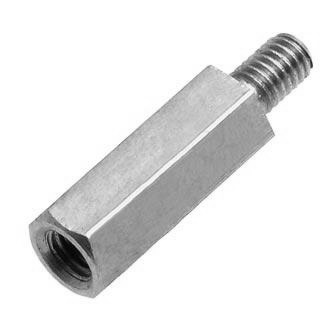 Стойка H-L1200-1800-5-03-1N1W (PCHSN-12) шестигранная, 12mm, М3, никель, винт + отверстие М3 -, CONNFLY