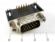 DHR-15M (DS1038-15MBNSIA74-0CC) вилка на плату угловая, CONNFLY