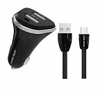 Зарядное устройство автомобильное More Choice AC22a 2USB + кабель USB - Type-C, черное, 2.4A/ длина кабеля 1м, More Choice