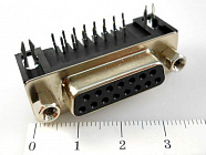 DRB-15F-A  розетка на плату угловая,  , Китай