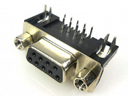 DRB-9F-A (DS1037-09FNAKT74-0CC) розетка на плату угловая,     7.2мм , CONNFLY