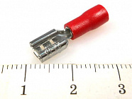 Наконечник кабельный FDD1.25-187(8) красный, ножевой (гнездо), с изоляцией, 0.8х4.75мм, сеч. пров. 0.5-1.5мм2  , Китай