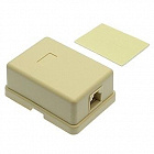 TJ6P4C розетка телефонная евро (TJC-6P4C мини),  [на 1 тел.], Китай