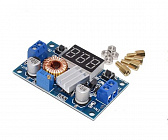 Преобразователь DC-DC понижающий,  на XL4015 LED signel button, 4-38/1.25-36В, с радиатором, индикатор, вход DC 4-38B, выход 1.25-36B, I = 5А, Китай