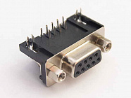 DRB-9F-B   розетка на плату угловая,  9.4мм