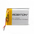 Аккумулятор  Li-Po 3.7V  550mAh LP503040, [3,7В] [550мАч] [40*29*5мм] [плоский][с провод.][с защитной платой], Robiton