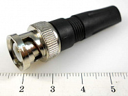 BNC штекер (BNC-CUP)  на RG-58, винт,   пласт. кожух , Китай