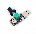 Регулятор скорости DC двигателя вентилятора, 4-12В/5Вт, USB, (XY-FS)  -40..+ 85 С, 50*44*18 мм, Китай