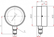 ТМ-610Р.00 (0...0,4МПа) М20х1,5, кл.т.1,5 манометр, диаметр - 150мм, Росма