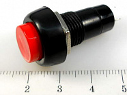 Кнопка SPA-101B1 (PSW6D, PBS-11B), красная, без фиксации, 250В, 1А,  замыкание, OFF-(ON), Китай