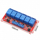 Модуль реле 6 канальный (6CH 5V),  для Arduino, с опторазвязкой, 5В, 250VAC, 30VDC, 10А, Китай