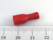 Наконечник кабельный FDFD1.25-187(8)  красный,  ножевой (гнездо), полностью в изоляции, 0.8х4.75мм, сеч. пров. 0.5-1.5мм2 , YCD