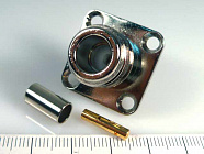 N гнездо (N-BJ1-C58) на RG-58, обжим, фланец,  4 отв. для крепл., Китай