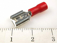 Наконечник кабельный FDD1.25-250 красный, ножевой (гнездо), с изоляцией, 0.8х6.75мм, сеч. пров. 0.5-1.5мм2  , Китай