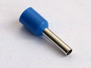 Наконечник DN01508(LT15008) синий,  торцевой трубчатый, с изоляцией, 1,7x8mm; сеч. пров.: 1,5 мм2 (16 AWG), Китай