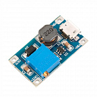 Преобразователь DC-DC повышающий, с регулятором, до 2А, microUSB, 2-24В, выход 5-28В (MT3608USB)(98100)(L3079)