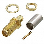 SMA гнездо (SMA-C58J Gold) на RG-58, обжим, гайка, Китай