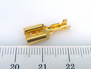 Контакт гнездовой DJ622-D6.3A, 6.3мм (без покрытия), Клемма ножевая неизолированная, Китай