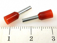 Наконечник DN01508(LT15008) красный, торцевой трубчатый, с изоляцией, 1,7x8mm; сеч. пров.: 1,5 мм2 (16 AWG) , Китай