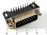 DRB-15M (DS1037-15MNAKT74-0CC) вилка на плату угловая,  , CONNFLY