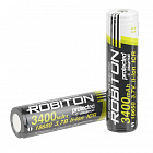 Аккумулятор  LiIo 3.7V 3400mAh Li18650 (NCR18650B) с защитой PK1, [3.7В][3400мАч], Robiton