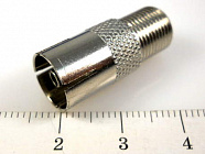 Переходник F гнездо - TV гнездо,  