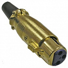 CANNON (XLR) 3F JD-392 розетка кабельная, 3 контакта /Gold/, Китай