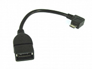 Шнур USB-A F гнездо - MicroUSB 90 degrees (угловой), Китай