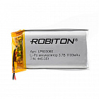 Аккумулятор  Li-Po 3.7V 1100mAh LP603060, [3,7В][1100мАч][61*26*6мм][с провод./ плоский], Robiton