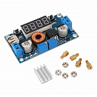 Преобразователь DC-DC понижающий на XL4015, с регулятором тока, 4-38/1.25-36В, +ампервольтметр; вх.4-38В, вых.1,25-36В/ток 4.5A непрерывный.(98193)(EM-829), Китай