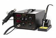ПАЯЛЬНАЯ СТАНЦИЯ YIHUA 852D+PUMP (фен + паяльник), термофен 550Вт/100-500°C, паяльник 24В/60Вт, YIHUA