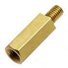 Стойка PCHSN-10 шестигранная, 10mm, М3, латунь ,  , KLS
