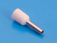 Наконечник DN01508(LT15008) белый, торцевой трубчатый, с изоляцией, 1,7x8mm; сеч. пров.: 1,5 мм2 (16 AWG), Китай