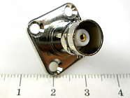 BNC гнездо (BNC-BJ2) на блок, фланец 4 отв.,  , Китай