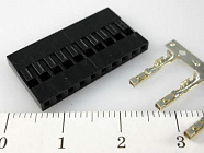 BLS-1X10 розетка обж., шаг 2,54мм. / макс.допуст.ток: 3А. , Китай