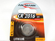 Батарейка LiBAT CR2016 ANSMANN (5020082),  3В. / 20мм.*1,6мм. / дисков., ANSMANN