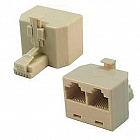 Разветвитель TP8P8C штекер - TJ8P8C гнездо*2 (GCT-1-2-8P8C) , Китай