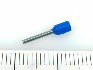 Наконечник DN00208(LT02508) синий, торцевой трубчатый, с изоляцией, 0,8x8mm; сеч. пров.: 0,25 мм2 (24 AWG), Китай