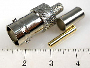 BNC гнездо (BNC-C58J) на RG-58, обжим ,  , Китай