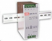 Блок питания AC/DC DR-75-12,  [=12В. 6,3А.] [75Вт.] [На DIN рейку] [125,2*100*55,5мм.], MW