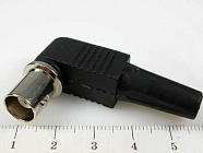 BNC гнездо (BNC-RJ) на RG-59, под винт, угловое, пласт. кожух, Китай
