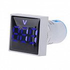 Вольтметр LED-3 щитовой DMS-124, 20-500VAC, в корпусе, синий,  [~20...500В][2 МОм][разъём: клеммы винтовые][47.1*30.1*30.1мм], Китай