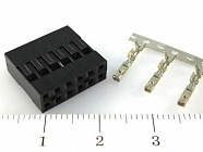 BLD-2X06 розетка обж., шаг 2,54мм. / макс.допуст.ток: 3А. , AUK