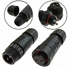 Разъем SZC-190 2pin герметичный (IP68), (комплект: вилка+розетка) кабель-кабель/ пайка, 10А, 2 контакта, Китай