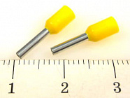 Наконечник DN01008(LT10008) желтый, торцевой трубчатый, с изоляцией, 1,4x8mm; сеч. пров.: 1,0 мм2 (17 AWG) , Китай
