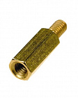Стойка PCHSN-11 шестигранная, 11mm, М3, латунь ,  (винт + отверстие М3), KLS