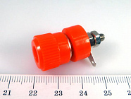 BANANA 10-0020 (1302R) гнездо на панель, красное,  30VAC, 60VDC/ 24А/ Ф15 мм  , Китай