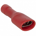 Наконечник кабельный 10-0079  (РППИ-М 1.5-(4.8)), красный, ножевой (гнездо), изолированный, 0.8х4.8мм, сеч. пров. 0.5-1.5мм2 , Китай