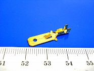 Контакт штыревой DJ611-6.3A, 6.3мм (плоский, без покрытия),  в колодку, под провод 0,5...0,8 мм2, самофикс., Китай