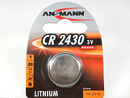 Батарейка LiBAT CR2430 ANSMANN (5020092),  3В. / 24мм.*3мм. / дисков., ANSMANN